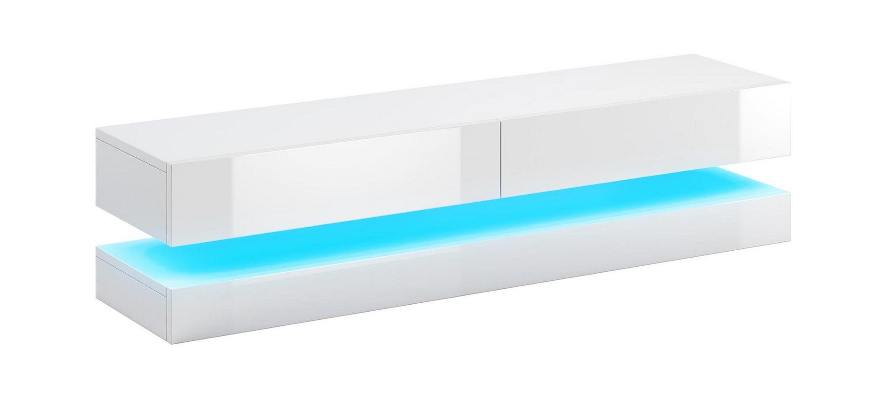 Lowboard TV Stand Fly Led Weiß B: 140 cm - Weiß, Design, Holzwerkstoff (140/25/34cm) - MID.YOU