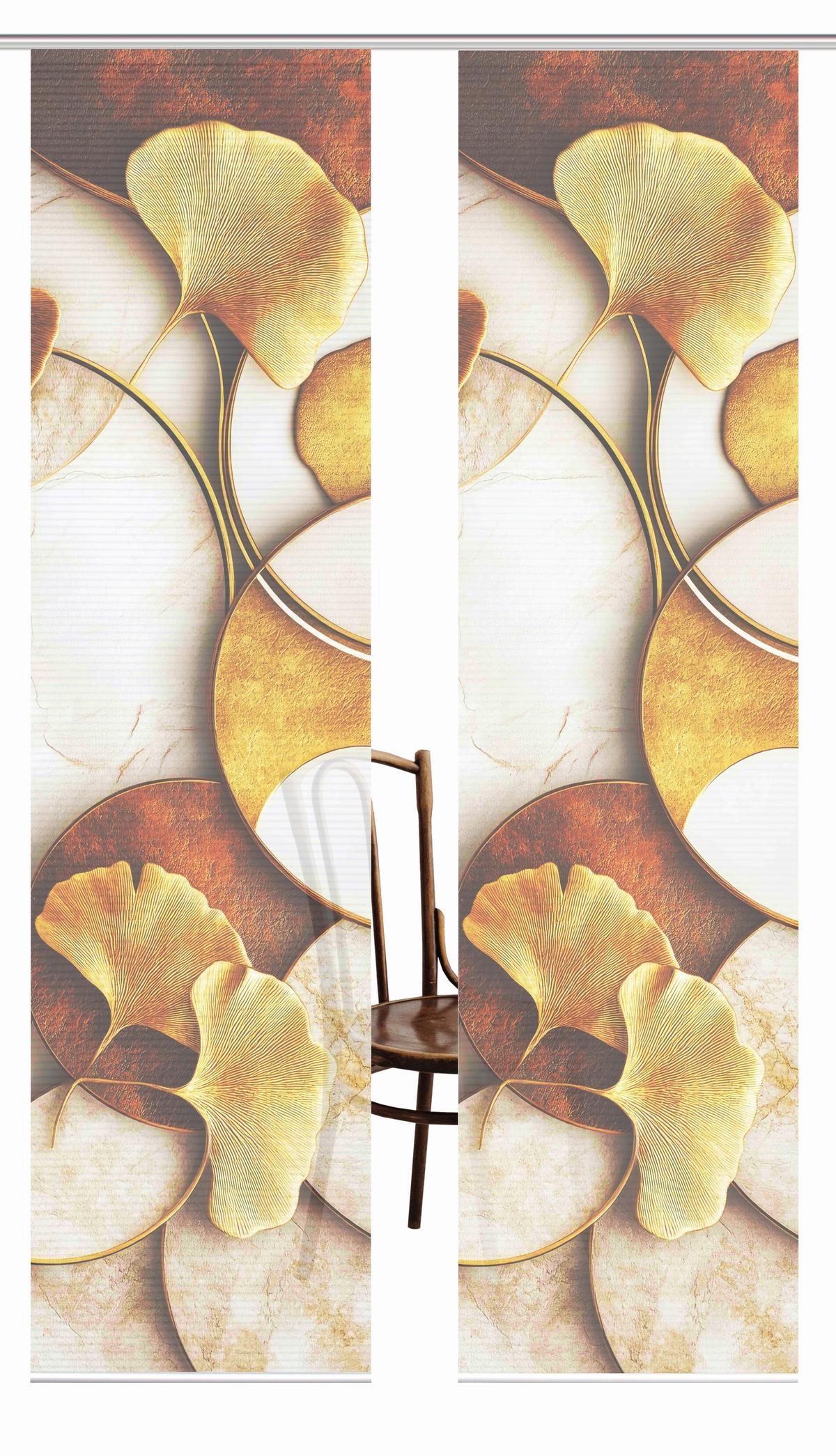 Flächenvorhang Storm 2er Set - Cognac/Goldfarben, Natur, Textil (60/245cm)