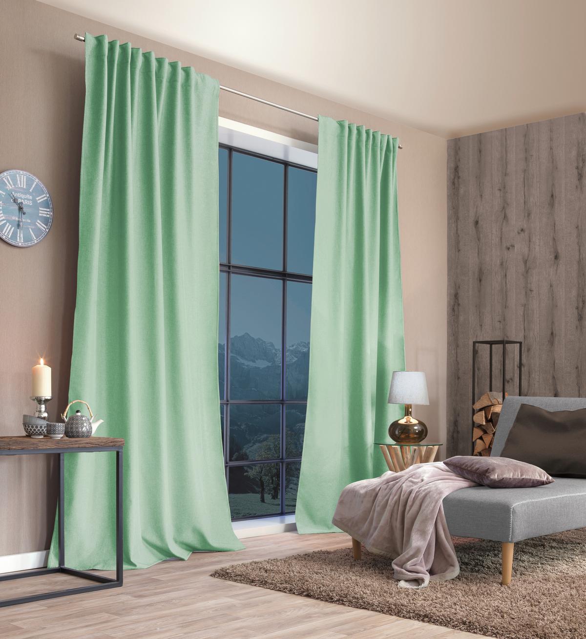 Wärmeschutzvorhang Mintgrün B: 135 cm - Mintgrün, Basics, Textil (135/145cm) - Schmidt W. Gmbh