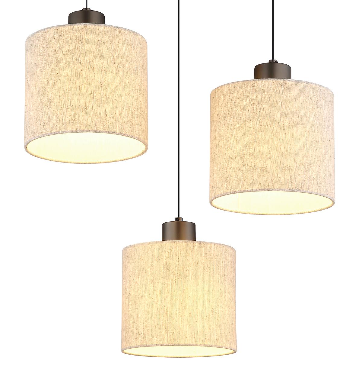 Led-hängeleuchte 3000k, Warmweiß - Schwarzchrom/Creme, Design, Kunststoff/Textil (49/180cm) - Globo