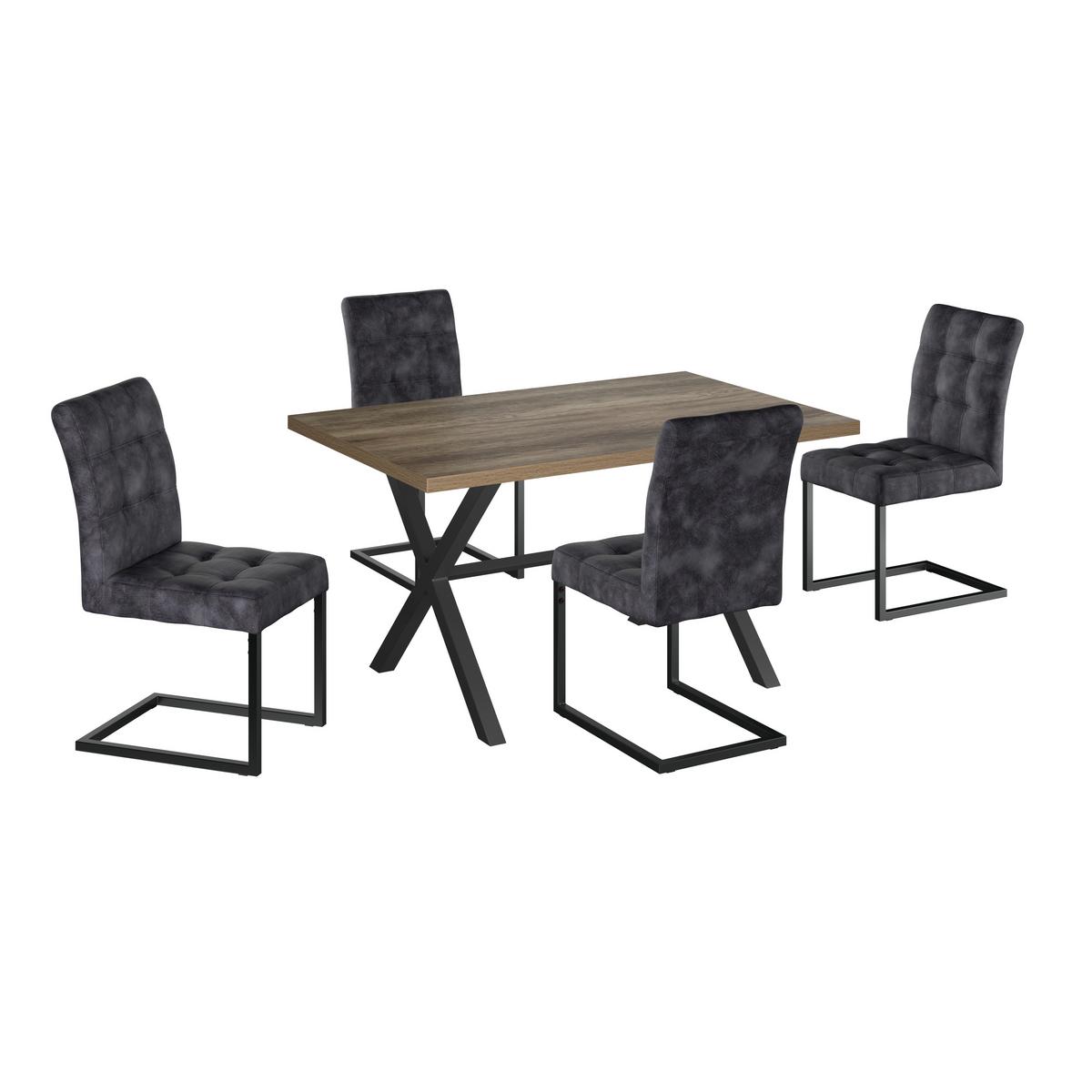 Étkezőasztal Bonny T - tölgyfa színű/antracit, Konventionell, faalapú anyag/fém (140/75/90cm)