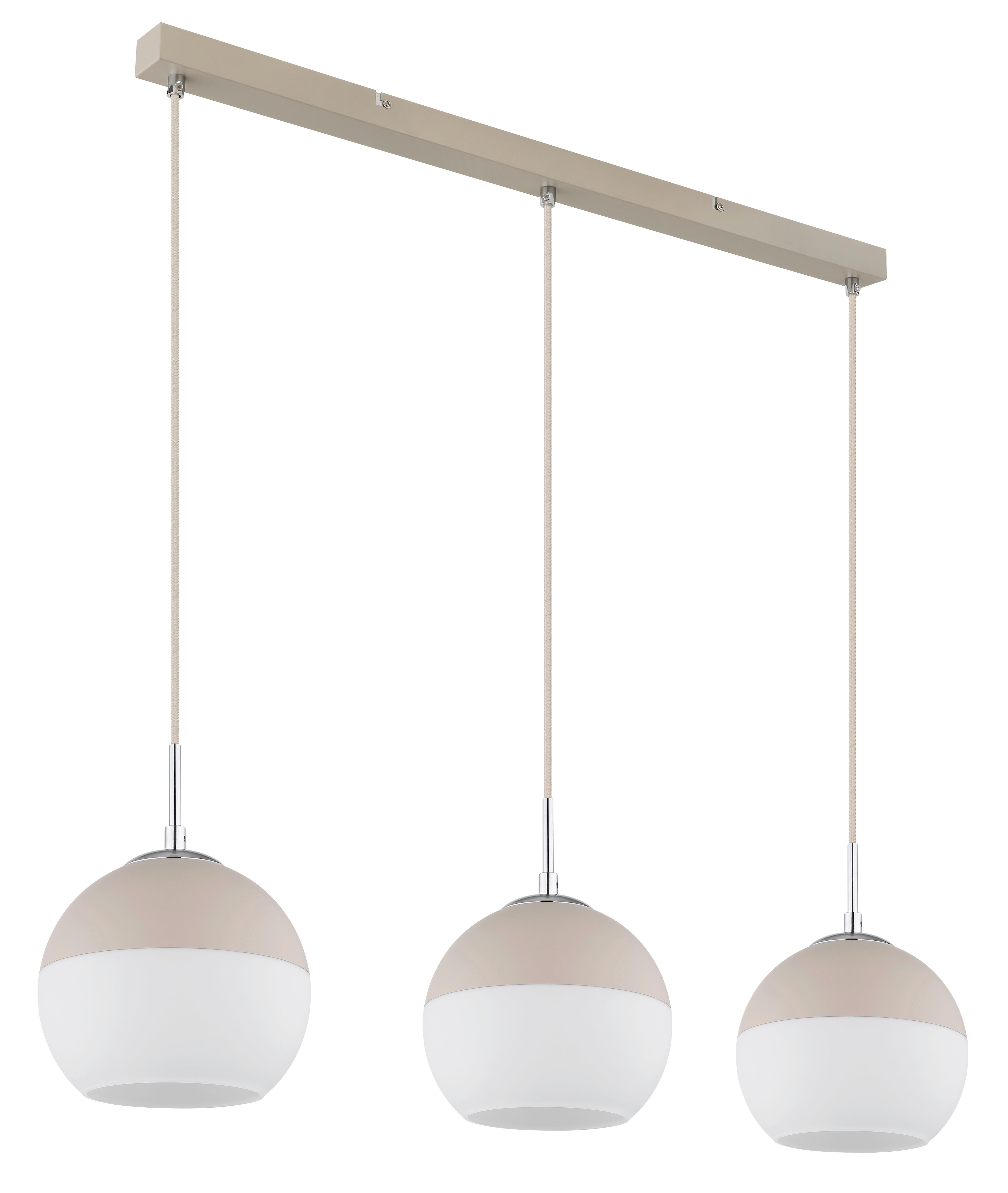 ZÁVESNÉ SVIETIDLO RAGUSA - piesková/biela, Design, kov/textil (90/20/120cm) - Globo