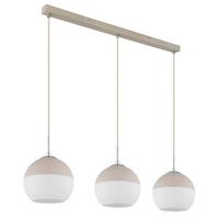 ZÁVESNÉ SVIETIDLO RAGUSA - piesková/biela, Design, kov/textil (90/20/120cm) - Globo