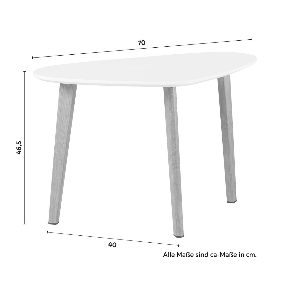 Konferenční stolek Kimi - bílá/barvy buku, Moderní, kov/dřevo (70/40/46,5cm) - Bessagi Home
