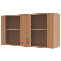 Horná kuchynská skrinka NANO HG 100 - farba buka/farba ušľachtilej ocele, Modern, kompozitné drevo/plast (100/54/32cm) - MID.YOU