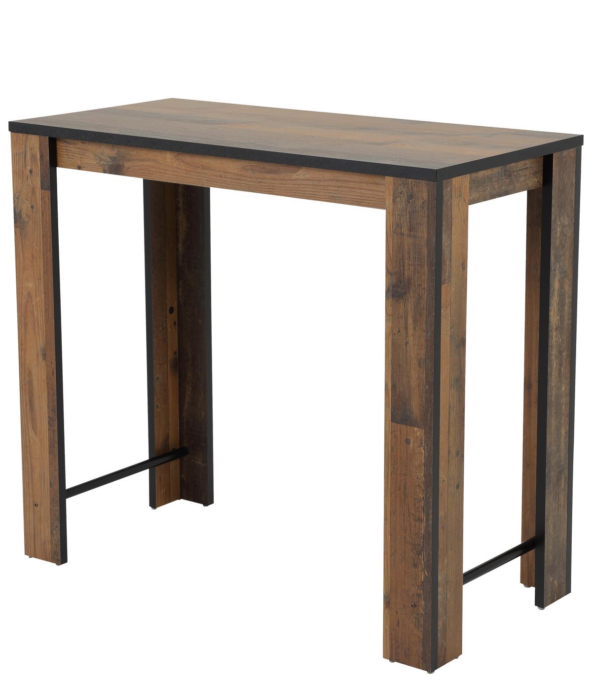 Bartisch Frieda Schwarz/dunkelbraun - Dunkelbraun/Schwarz, MODERN, Holzwerkstoff/Metall (120/58/108cm) - MID.YOU