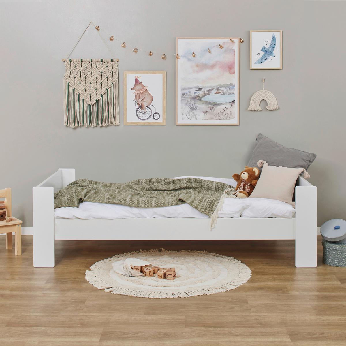 Kinder-/Juniorbett Pure Weiß, Lf: 90x200 cm - Weiß/Naturfarben, MODERN, Holz/Holzwerkstoff (90/200cm) - MID.YOU