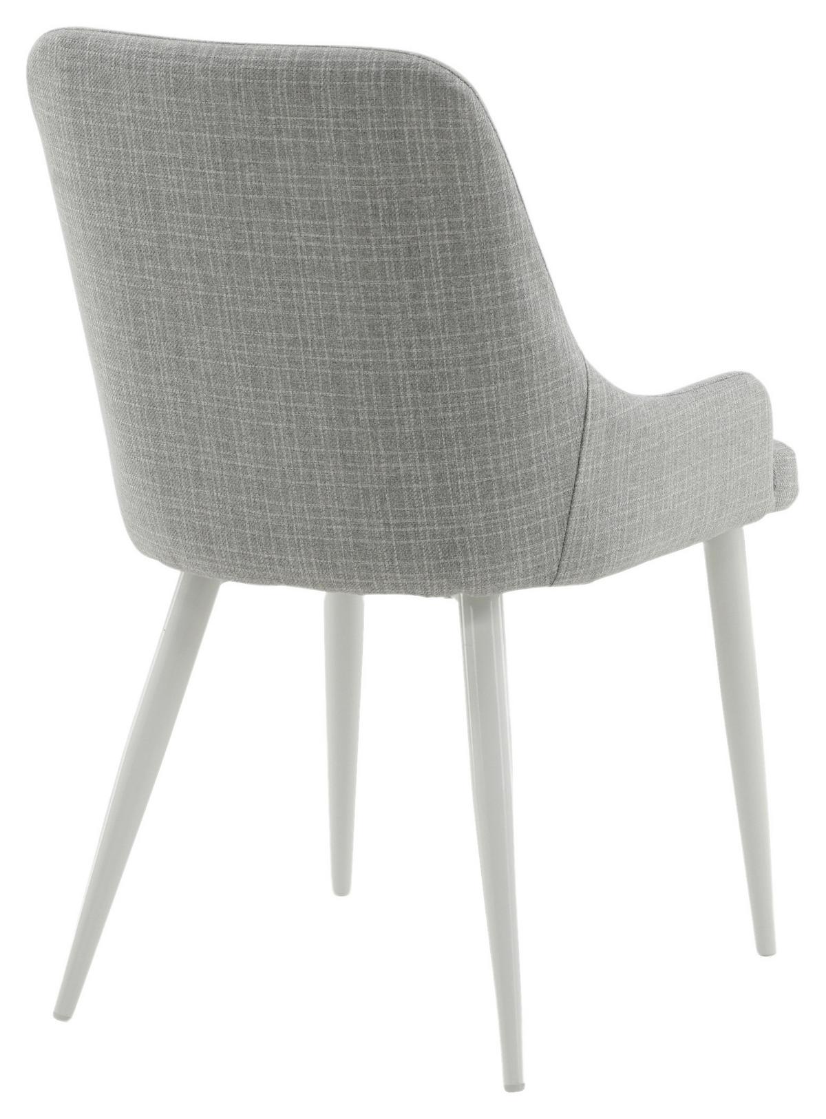 Stuhl-set Plaza Weiß/hellgrau B: 49 Cm - Hellgrau/Weiß, Design, Textil/Metall (49/86/58cm) - Livetastic