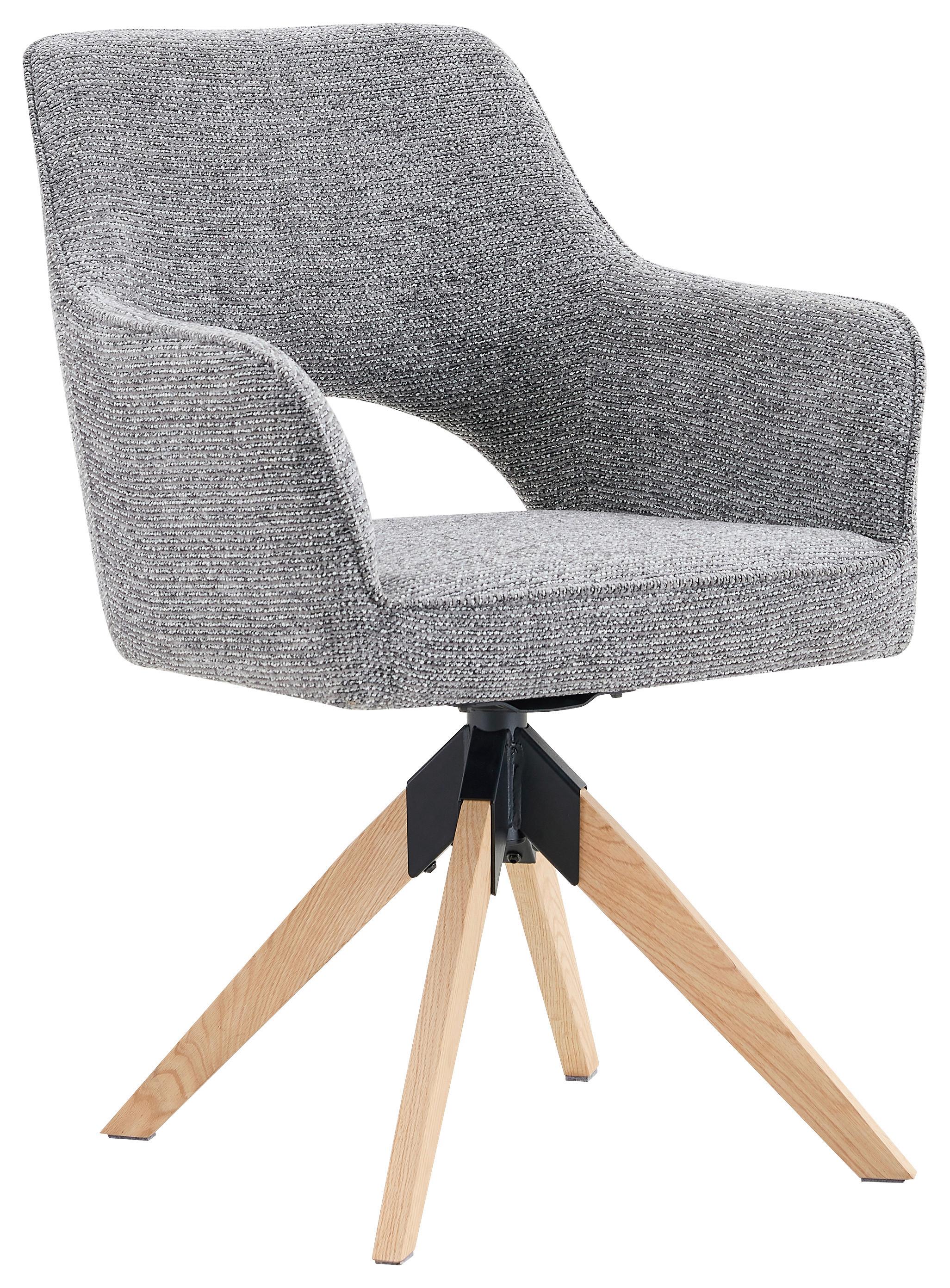 Armlehnstuhl Puro Eichefarben/Grau B: 60 cm - Eichefarben/Grau, MODERN, Holz/Textil (60/89/65,5cm) - Livetastic