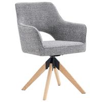 Armlehnstuhl Puro Eichefarben/Grau B: 60 cm - Eichefarben/Grau, MODERN, Holz/Textil (60/89/65,5cm) - Livetastic