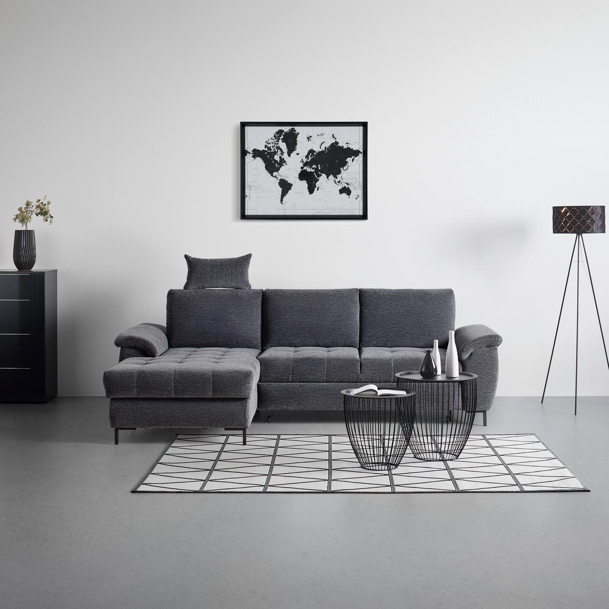 Opierka hlavy FOCUS L, sivá ženilka - sivá, Konventionell, kov/textil (50/26cm) - Based