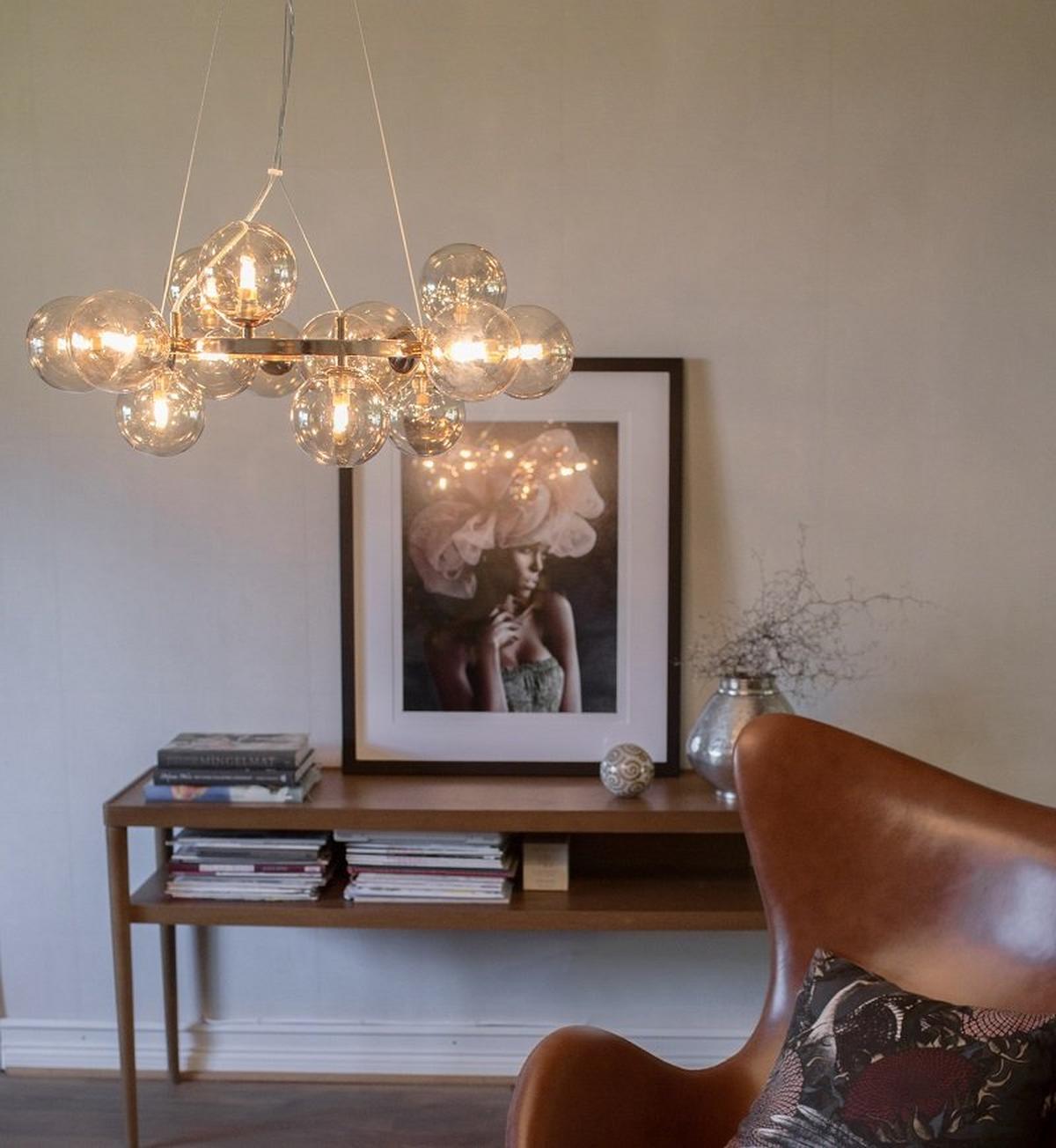 Hängeleuchte 4200970-5503 Splendor - Bernsteinfarben, Design, Glas/Metall (58/120cm) - By Rydéns