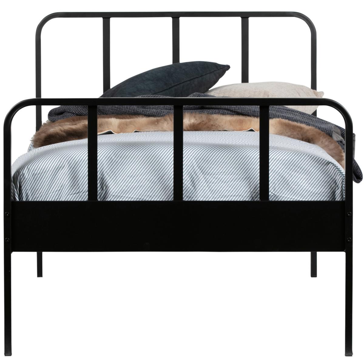 METALLBETT Mees Schwarz 90x200cm - Schwarz, Basics, Metall (90/200cm) - MID.YOU