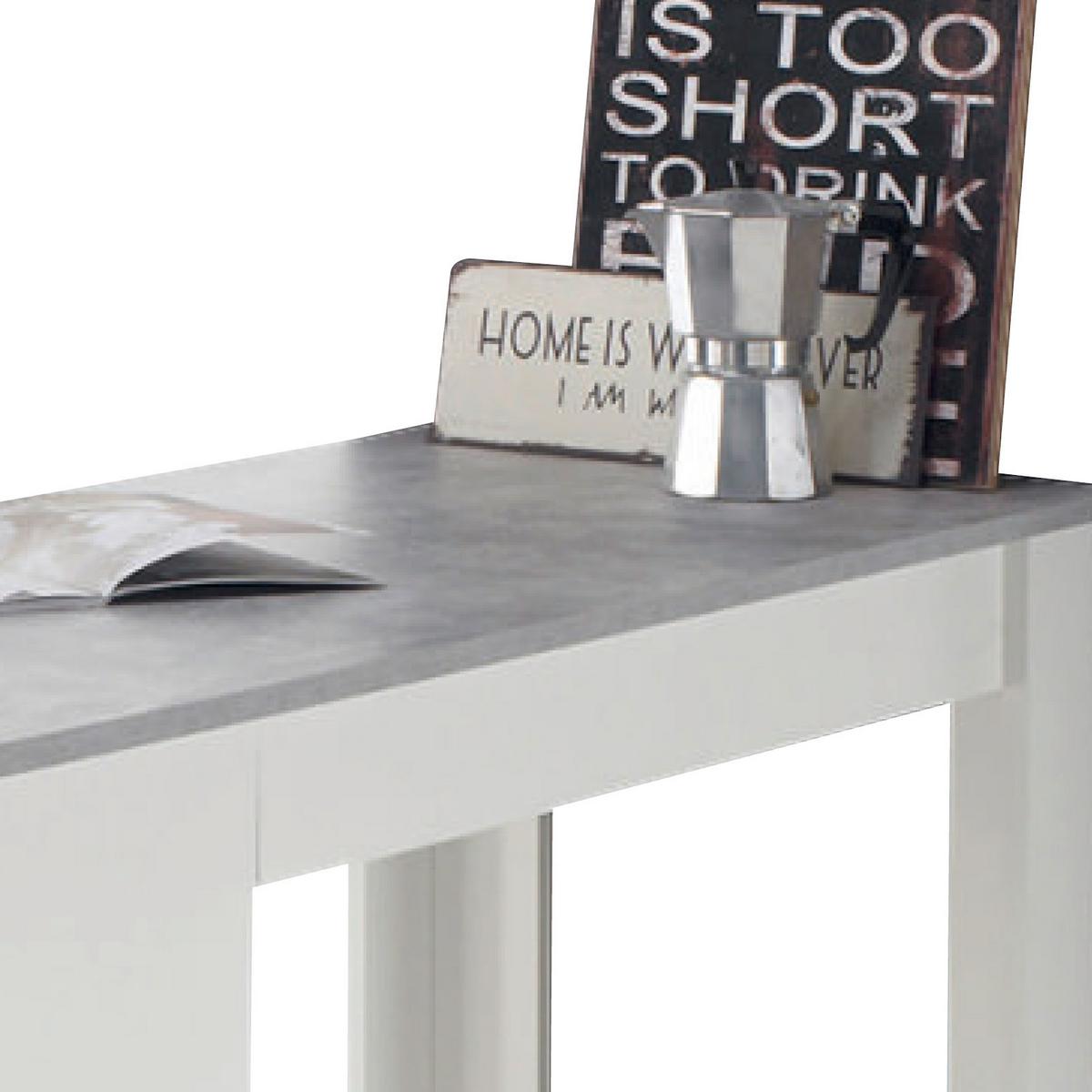 Bartisch Mojito 115x50x103 cm Grau/Weiß mit Regal - Weiß/Grau, Design, Holzwerkstoff (115/50/103cm) - MID.YOU