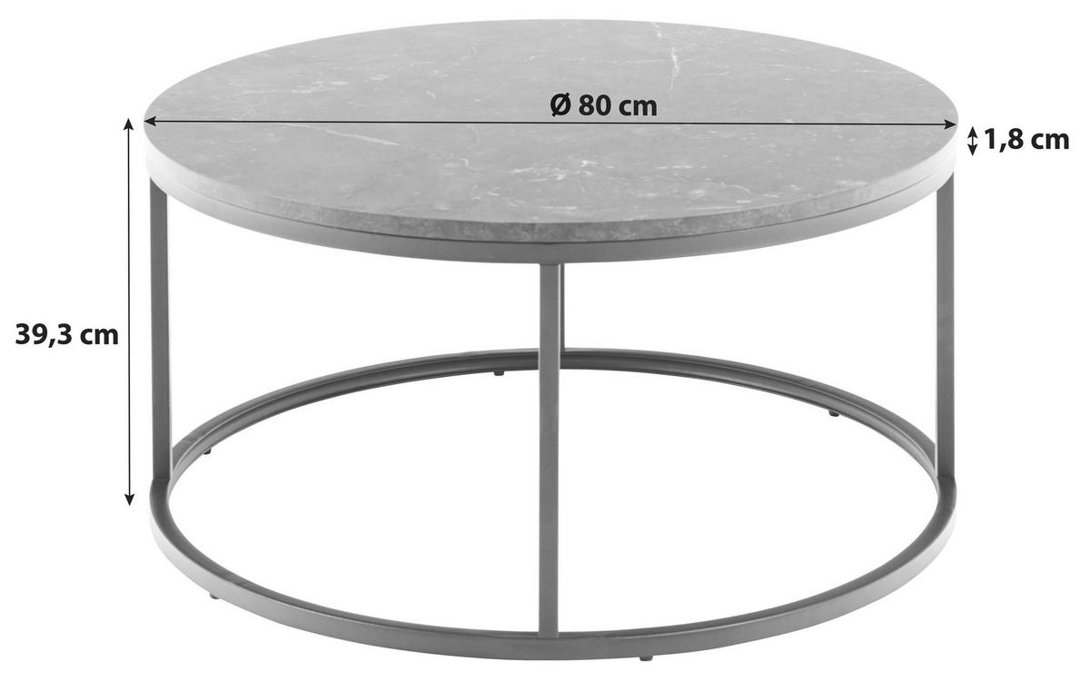 Couchtisch Spiro 0000098861 - Schwarz, Design, Holzwerkstoff/Metall (80/80/40cm) - Livetastic