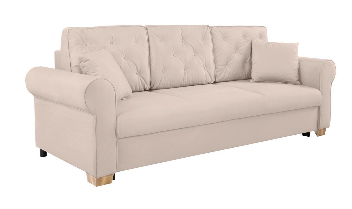 Schlafsofa Arles, Beige 1 B: 240 Cm - Beige/Buchefarben, Design, Textil (240/94/98cm) - MID.YOU
