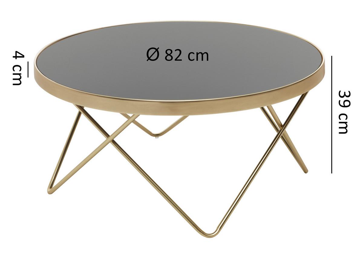 Konferenční stůl DANA černý - černá/barvy zlata, Design, kov/sklo (82/82/39cm) - MID.YOU
