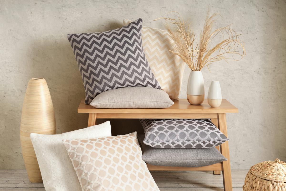 Potah na polštář Circle, Š/D: 48/48cm - přírodní barvy, Basics, textil (50/50cm) - Premium Living
