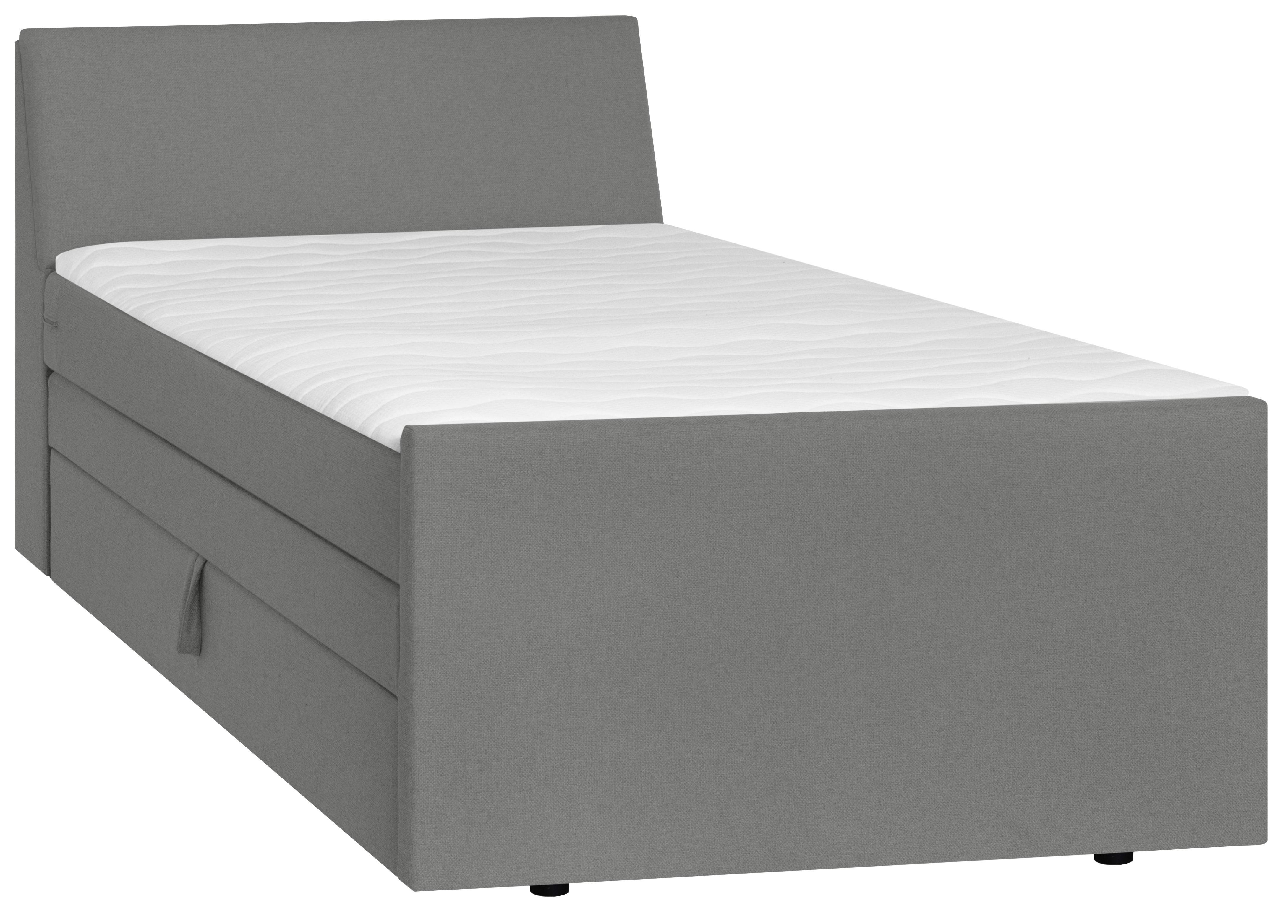 Boxspringbett Mit Bettkasten Nida 100x200 Cm Grau - Schwarz/Grau, MODERN, Holz/Textil (100/200cm) - MID.YOU