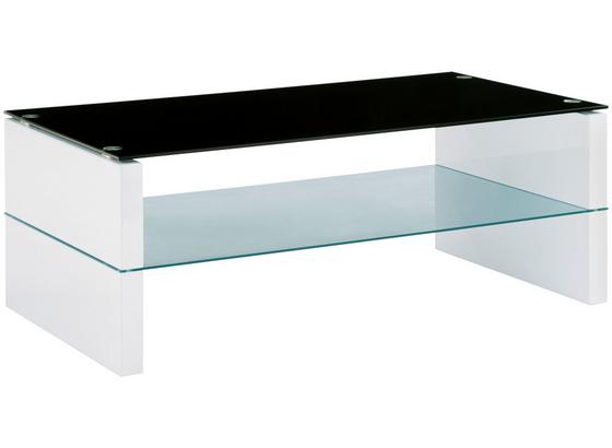 Dohányzóasztal Magasfényű - fehér, modern, üveg/fa (110/60/42cm) Dohányzóasztal Magasfényű - fehér, modern, üveg/fa (110/60/42cm)