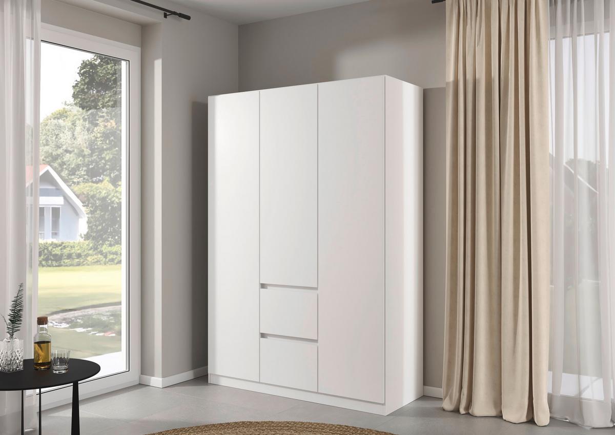 Nidda B: 136 cm Weiß Nidda - Weiß, Basics, Holzwerkstoff (136/197/54cm) - Rauch Möbel