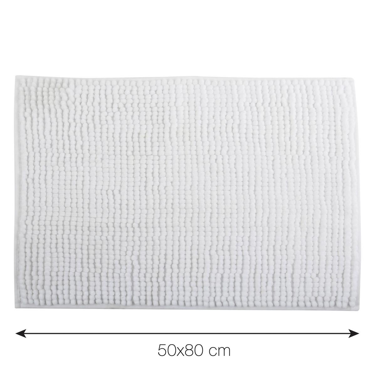 Badteppich Weiß 50/80 Cm - Weiß, KONVENTIONELL (80/50cm) - Spirella