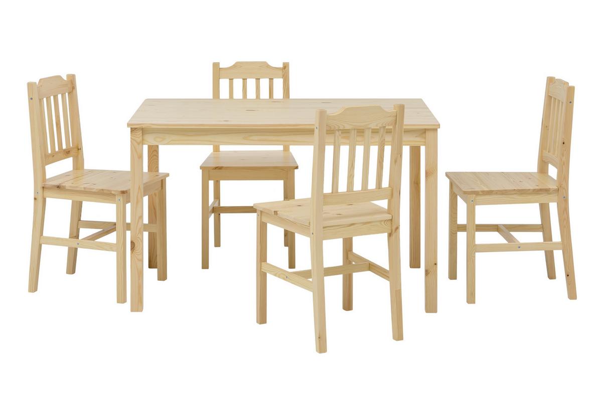 Tischgruppe Naturfarben L: 118cm - Naturfarben, Natur, Holz (118/75/73cm) - Livetastic