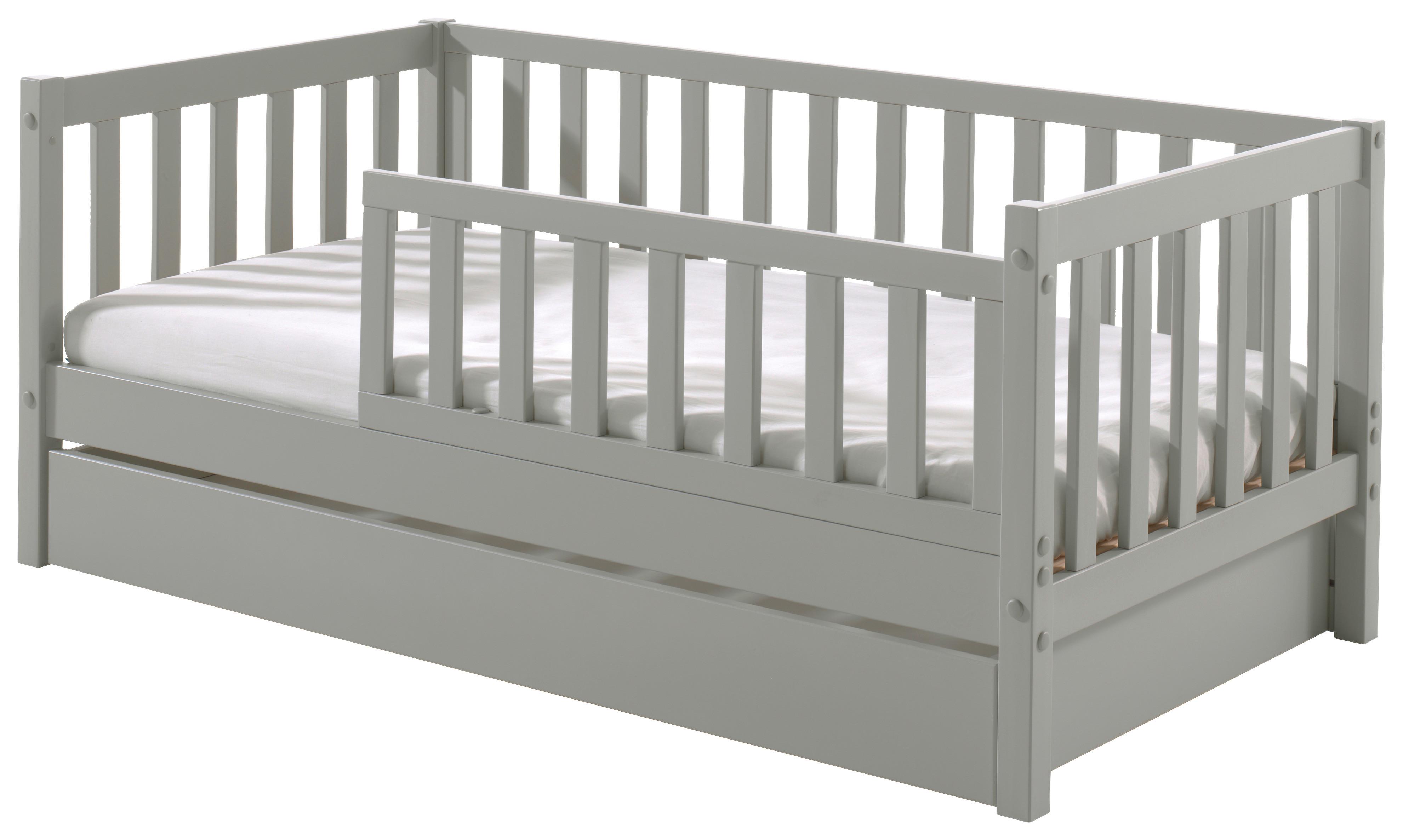 Kinder-/juniorbett Grau Inkl. Bettlade 70x140 Cm - Grau/Kieferfarben, MODERN, Holz (70/140cm) - MID.YOU