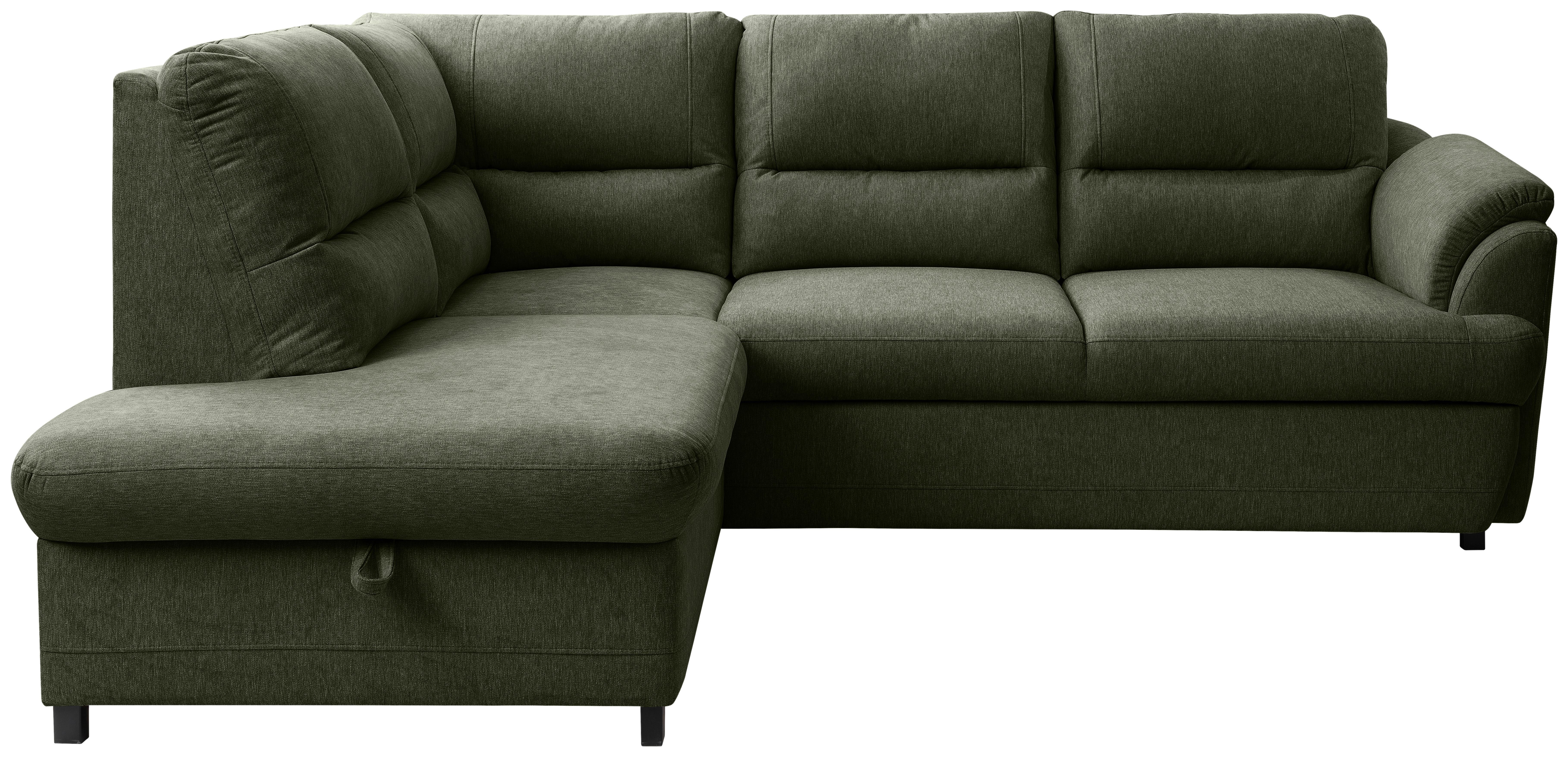 Rohová sedačka GUSTO, levá, zelená - černá/zelená, Basics, dřevo/textil (200/240cm)