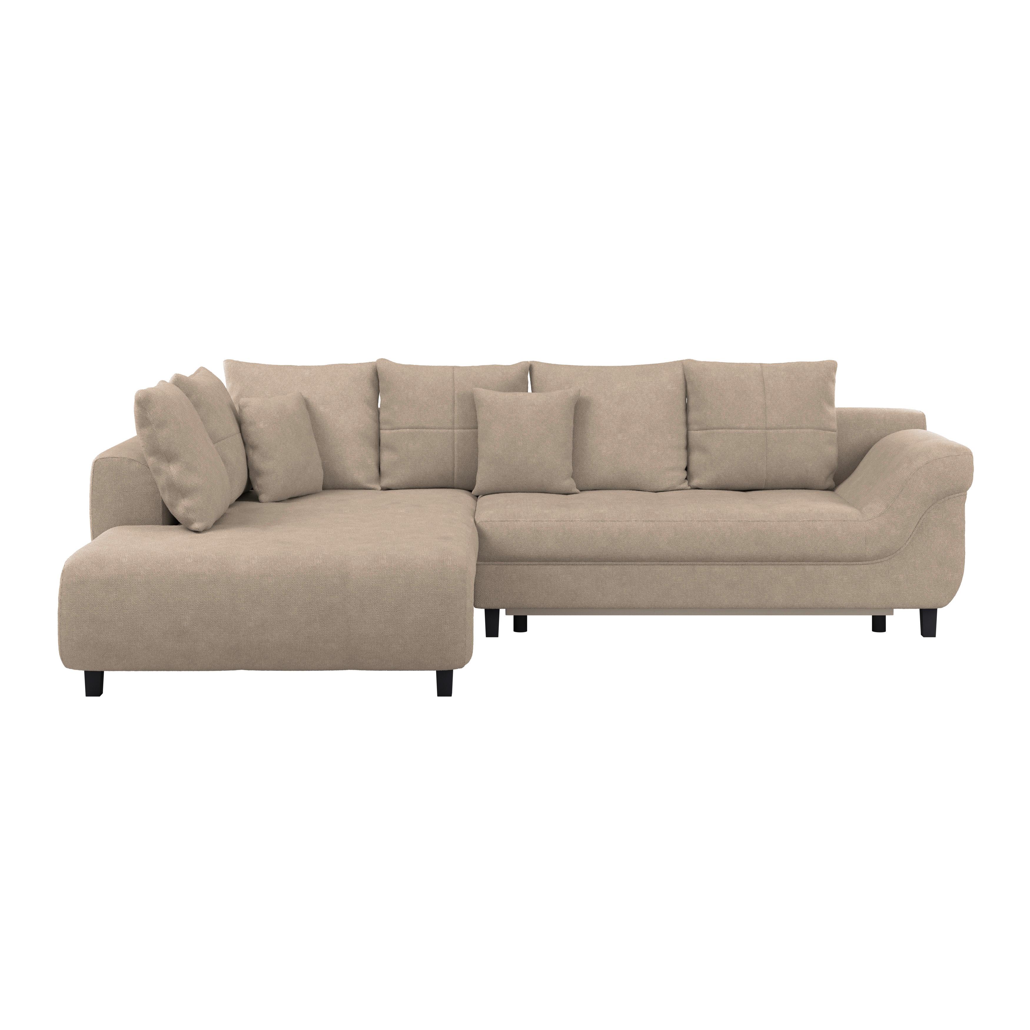 Ecksofa mit Schlaffunktion & Bettkasten Mendoza Beige