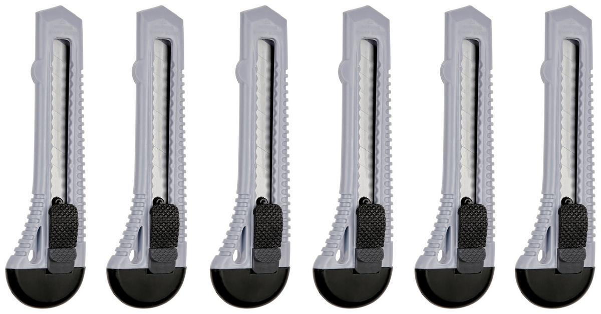 Cuttermesser-Set 6-Tlg. Abbrechklingen Metall - Basics, Kunststoff/Metall