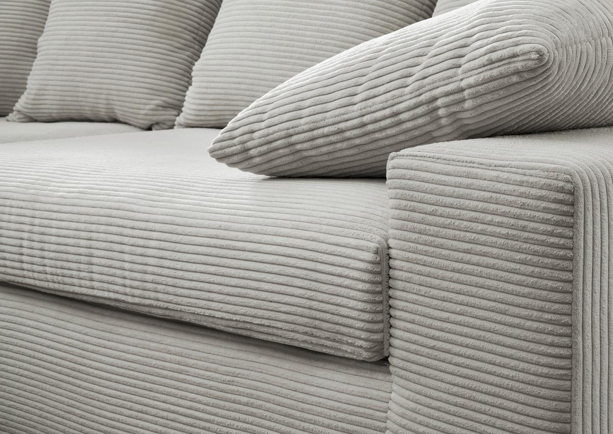 Ecksofa Avellino Silberfarben S: 200/278 Cm - Silberfarben/Schwarz, MODERN, Textil (200/278cm) - Livetastic