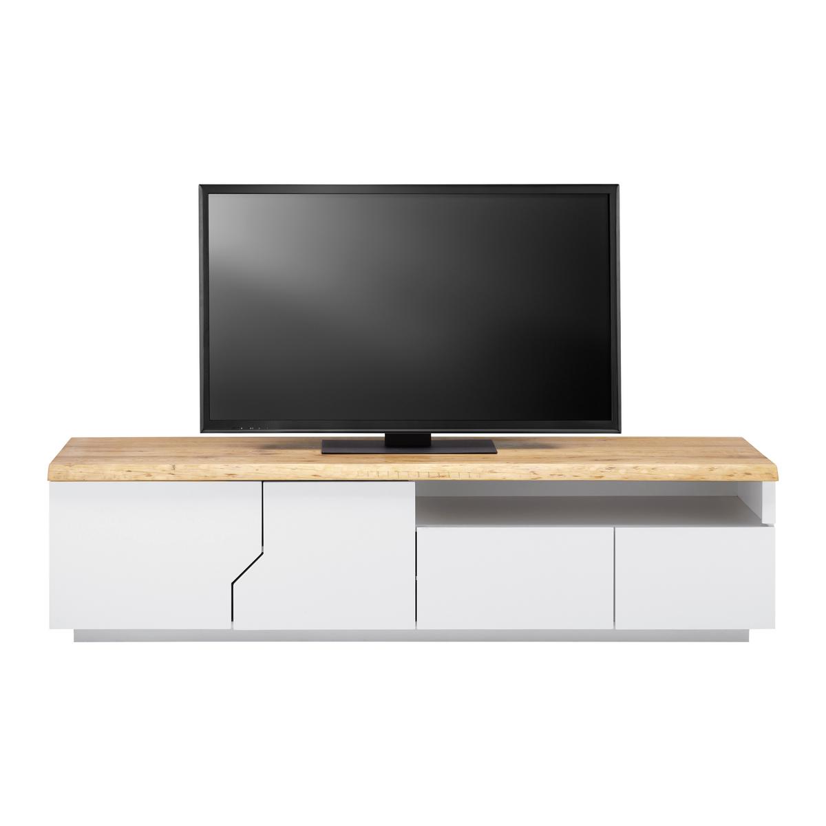 TV diel CARLOS - biela/farba duba, Modern, drevo (180/46,5/42cm) - Modern Living
