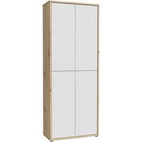 Skříň na boty, šedá/dub artisan, š: 74,5cm - šedá/světle šedá, Moderní, kompozitní dřevo/plast (74,5/191,9/34,9cm)