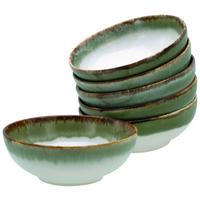 Schüsselset 6 -teilig. Cascade Steinzeug, Weiß/grün - Weiß/Grün, Design, Keramik - Creatable