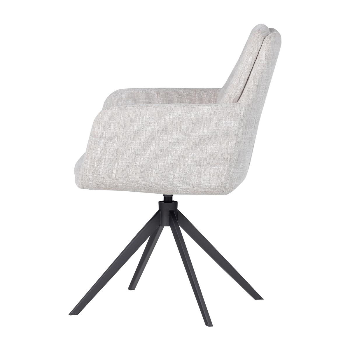 ARMLEHNSTUHL Grant Naturfarben B: 61cm - Schwarz/Naturfarben, MODERN, Textil/Metall (61/88/63cm) - Livetastic