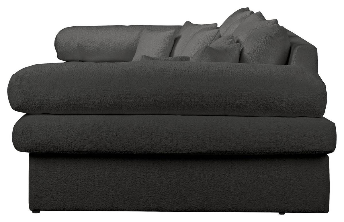 Bigsofa Naomi Dunkelgrau B: 284 cm - Dunkelgrau/Schwarz, Design, Textil (284/94/148cm) - Livetastic