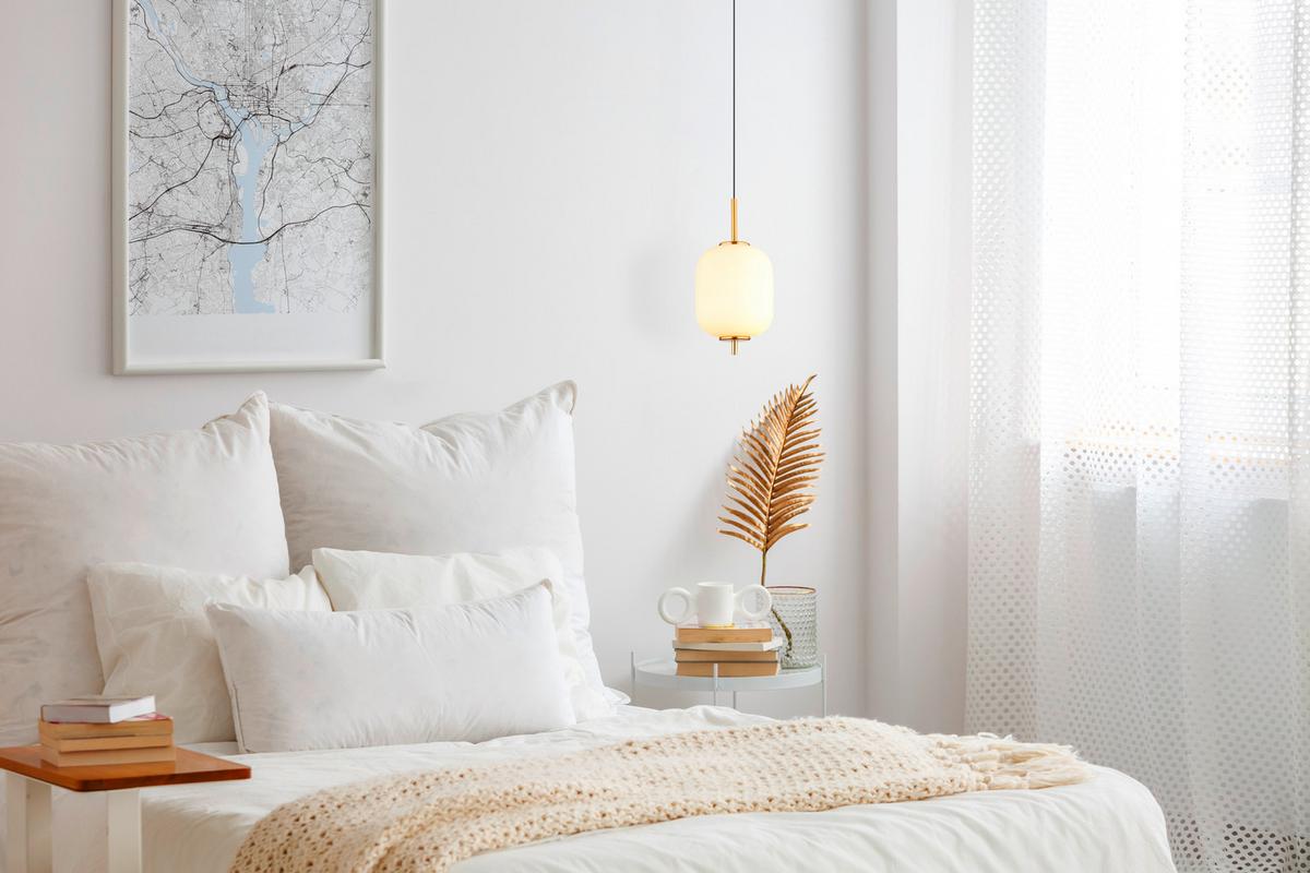 LED-Hängeleuchte 15217h - Messingfarben/Opal, KONVENTIONELL, Glas/Kunststoff (13,5/220cm) - Globo