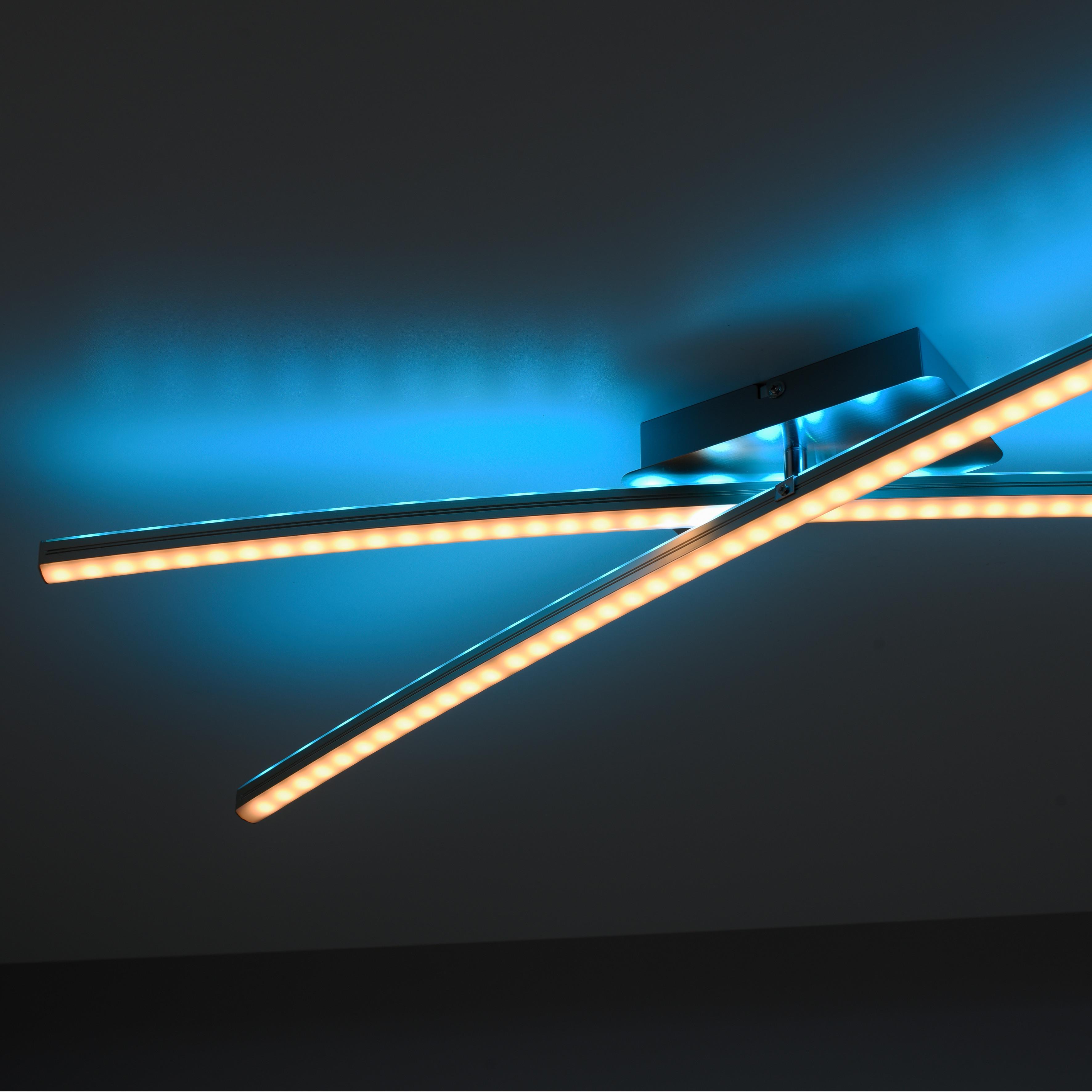 LED-Deckenleuchte ALINA aus Metall/Kunststoff in Silberfarben mit 4 Armen Detail