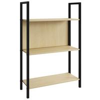 Regal Flakos Schwarz, Eiche Dekor B: 56 cm - Honigeiche/Schwarz, Design, Holzwerkstoff/Metall (56/100/24cm) - MID.YOU