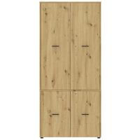 Kleiderschrank Kivo Eiche Artisan Dekor, B: 90 Cm - Eiche Artisan, Basics, Holzwerkstoff (90/199,6/52,1cm)