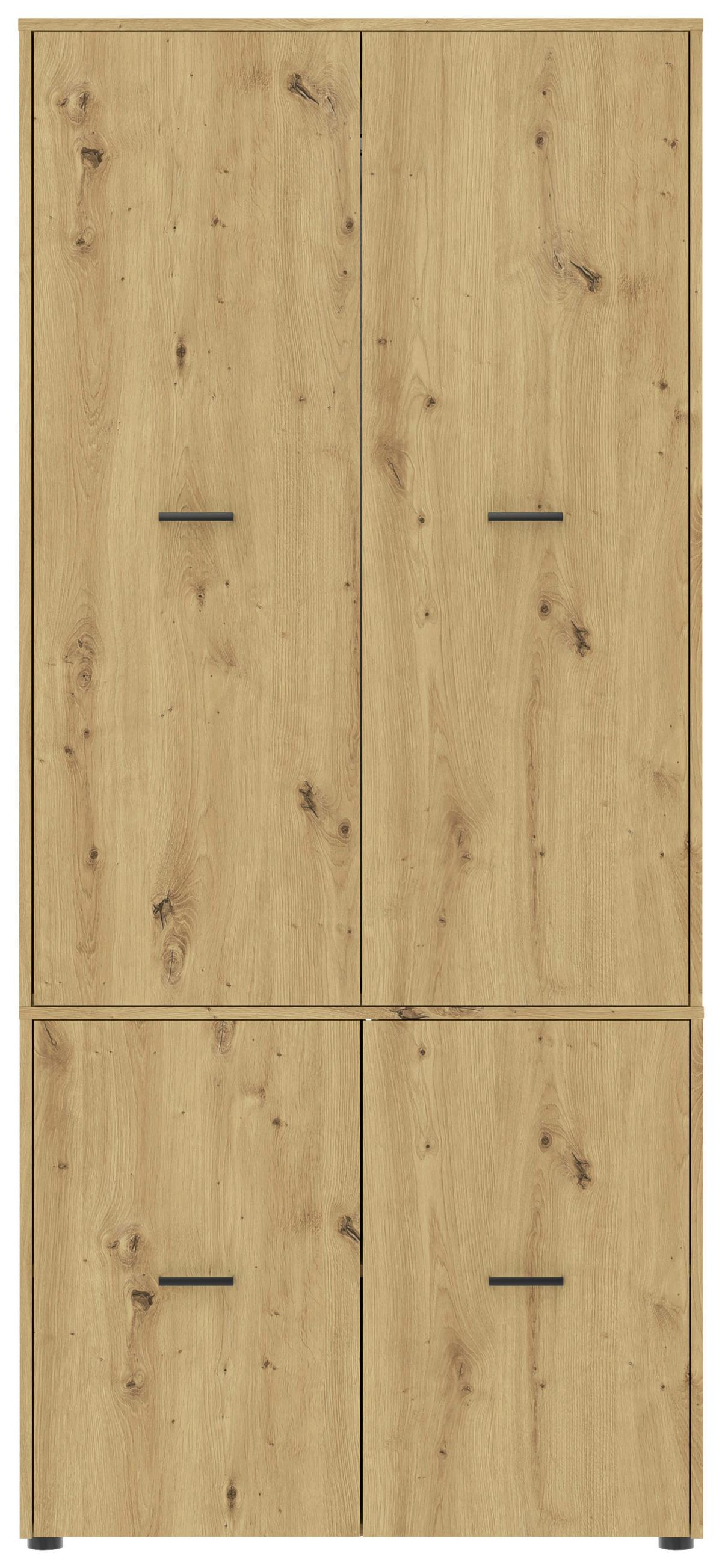 Kleiderschrank Kivo Eiche Artisan Dekor, B: 90 Cm - Eiche Artisan, Basics, Holzwerkstoff (90/199,6/52,1cm)