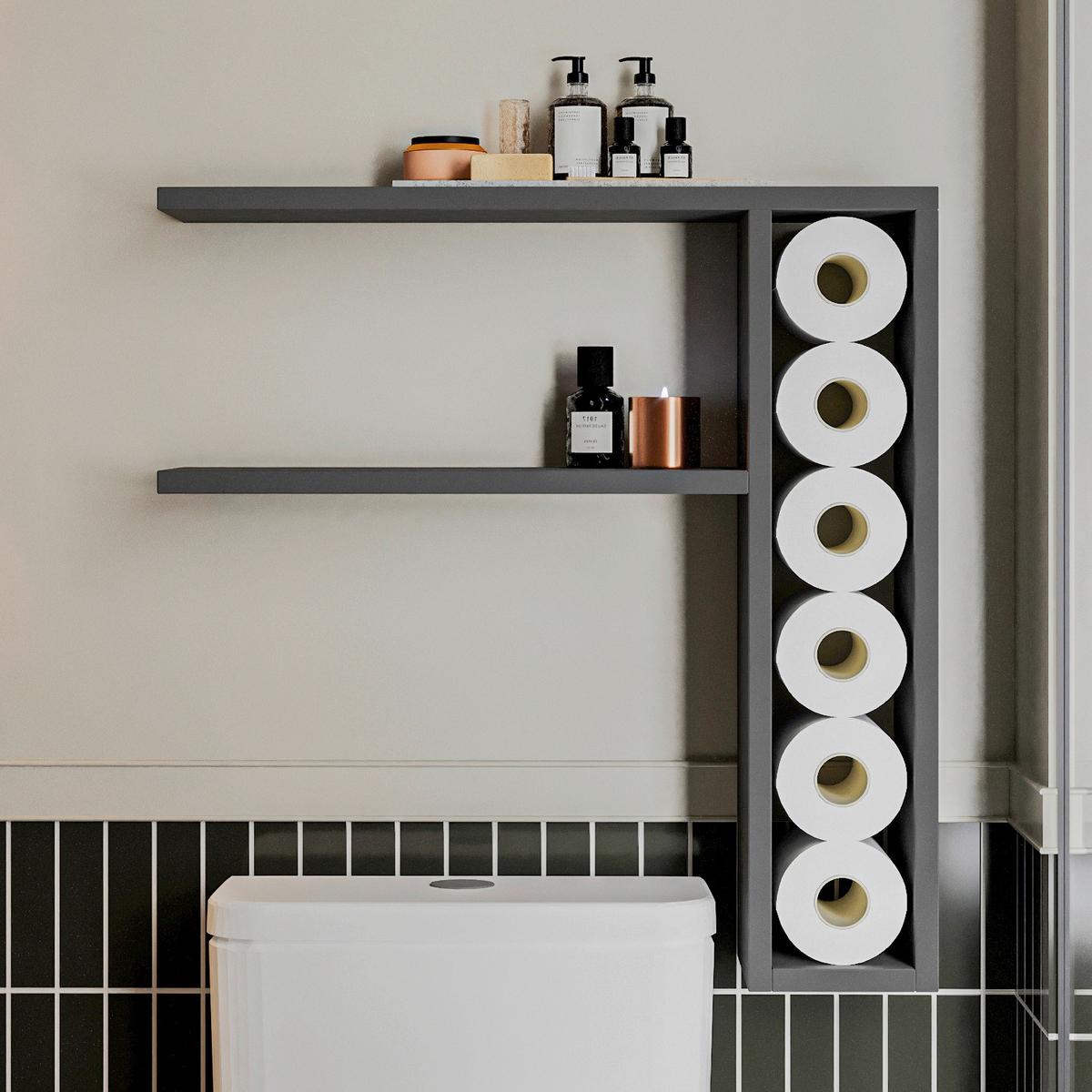 Wandregal Tiny Anthrazit B: 60 cm - Anthrazit, Design, Holzwerkstoff (60/62/15cm) - Livetastic