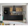 Küchenblock Turin Schwarz/eiche Dekor B: 310 Cm - Schwarz/Eiche Artisan, Basics, Holzwerkstoff (310cm) - MID.YOU