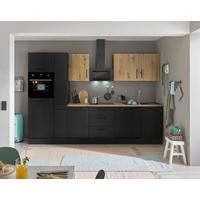 Küchenblock Turin Schwarz/eiche Dekor B: 310 Cm - Schwarz/Eiche Artisan, Basics, Holzwerkstoff (310cm) - MID.YOU