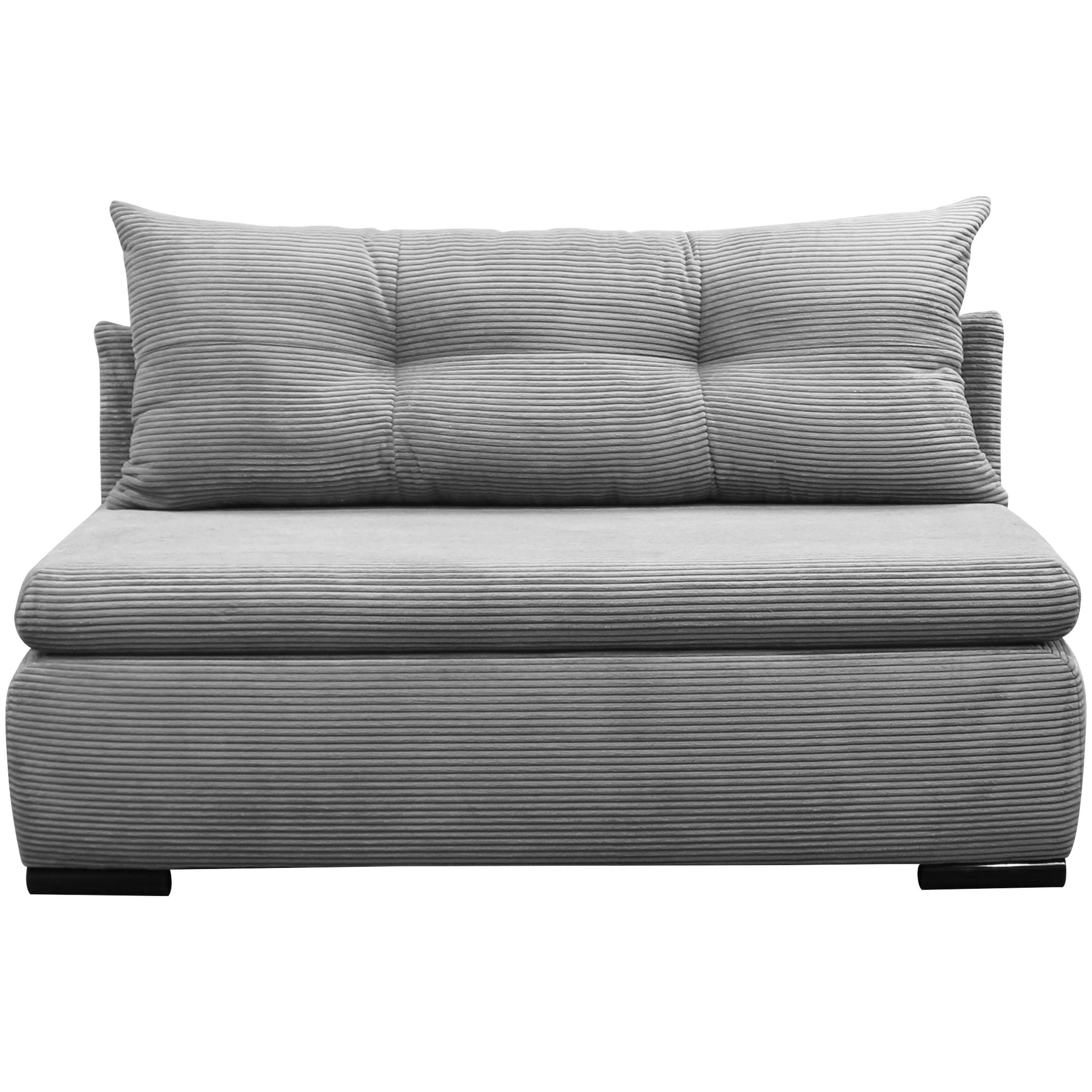 Schlafsofa mit Bettkasten Yellow B: 154 cm Cord Hellgrau - Hellgrau/Schwarz, Design, Textil (154/93/85cm) - MID.YOU