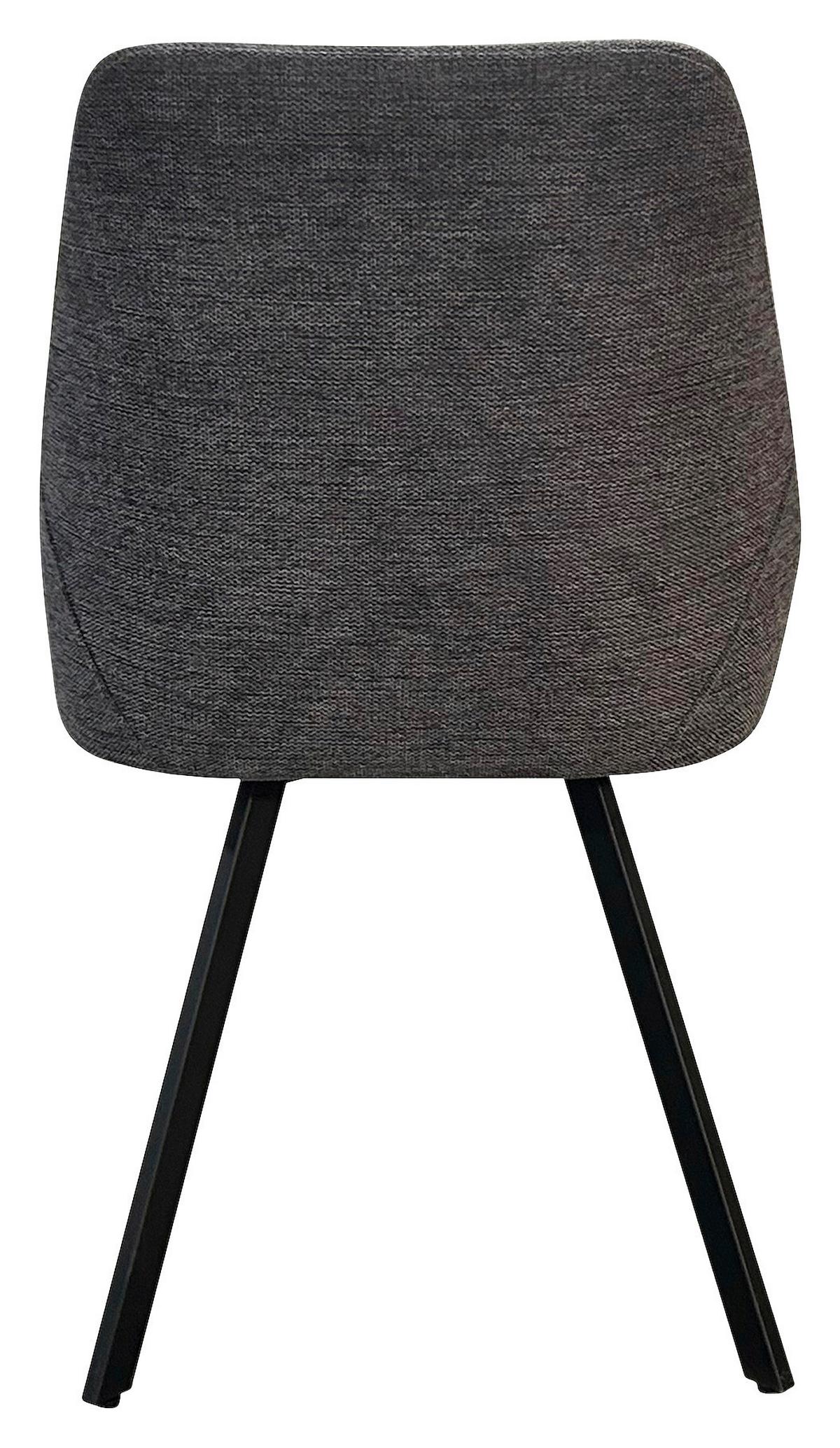 Esszimmerstuhl Jasper Anthrazit, Schwarz 2er Set - Anthrazit/Schwarz, Design, Textil/Metall (55/83/59cm) - MID.YOU