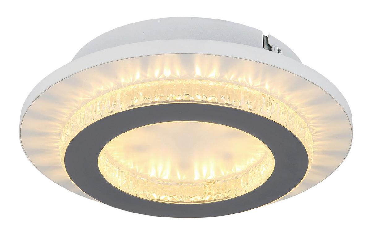 STROPNÉ LED SVIETIDLO JAYDEN - číra/biela, Design, kov/plast (20/5,5cm) - Globo