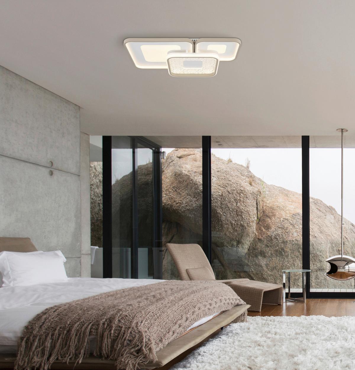 LED-Deckenleuchte 2700-6000k - Sandfarben/Klar, Design, Kunststoff/Metall (65/45,5/10cm) - Globo