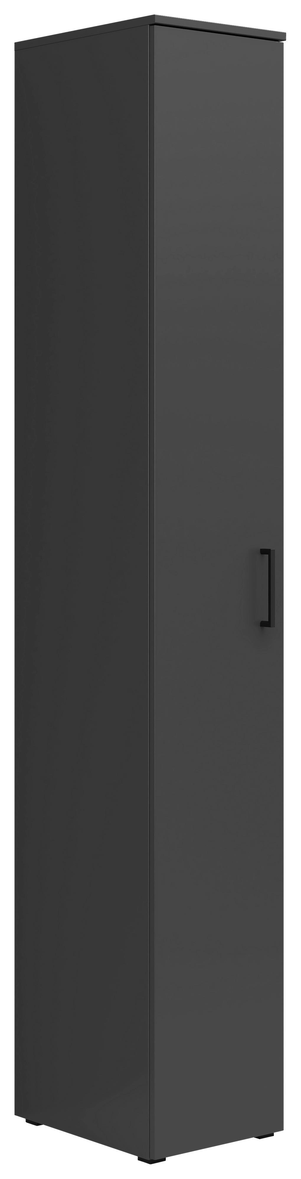 Skříň Cabinet š: 30 cm - černá/barvy grafitu, Moderní, kompozitní dřevo/plast (30/195/40cm)